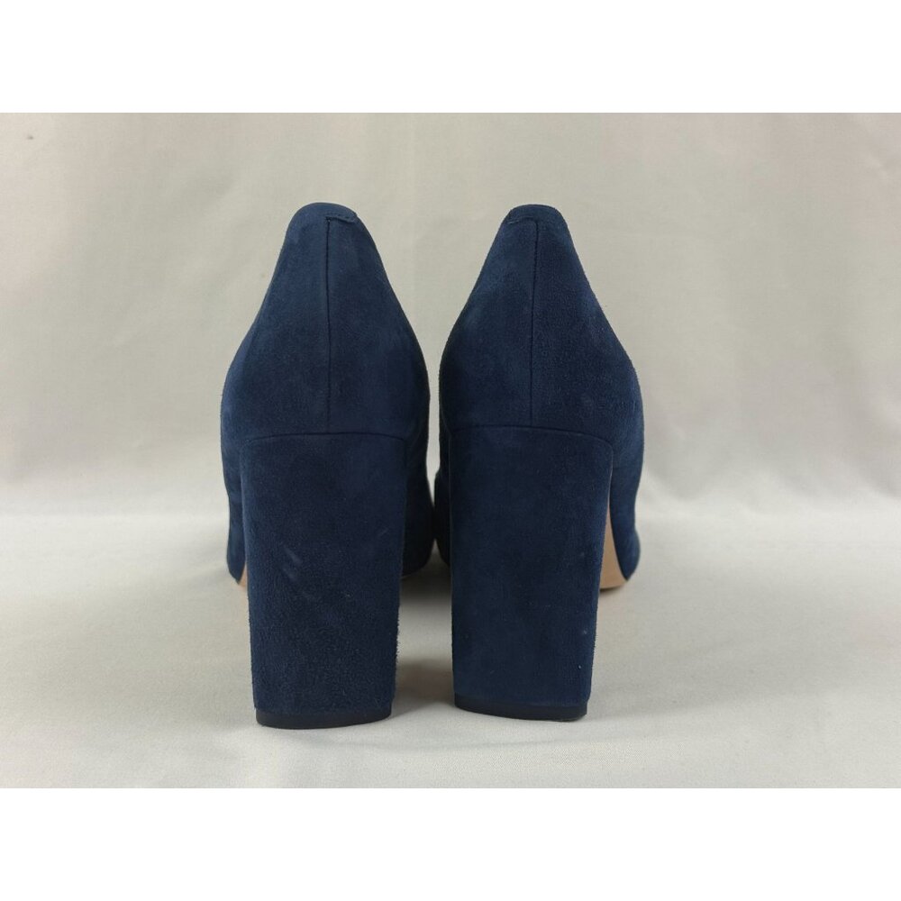 Tory Burch Elizabeth 85mm Round-Toe Pump Royal Navy Suede 9.5 US - Picture 3 of 9